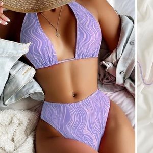 NWT SHEIN Purple Swirl Bikini